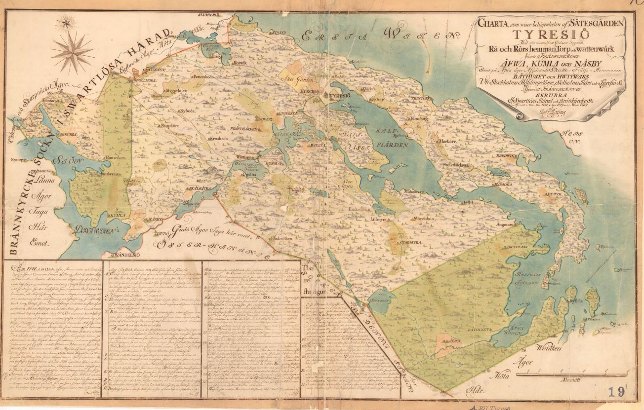 Tyresö karta 1752
